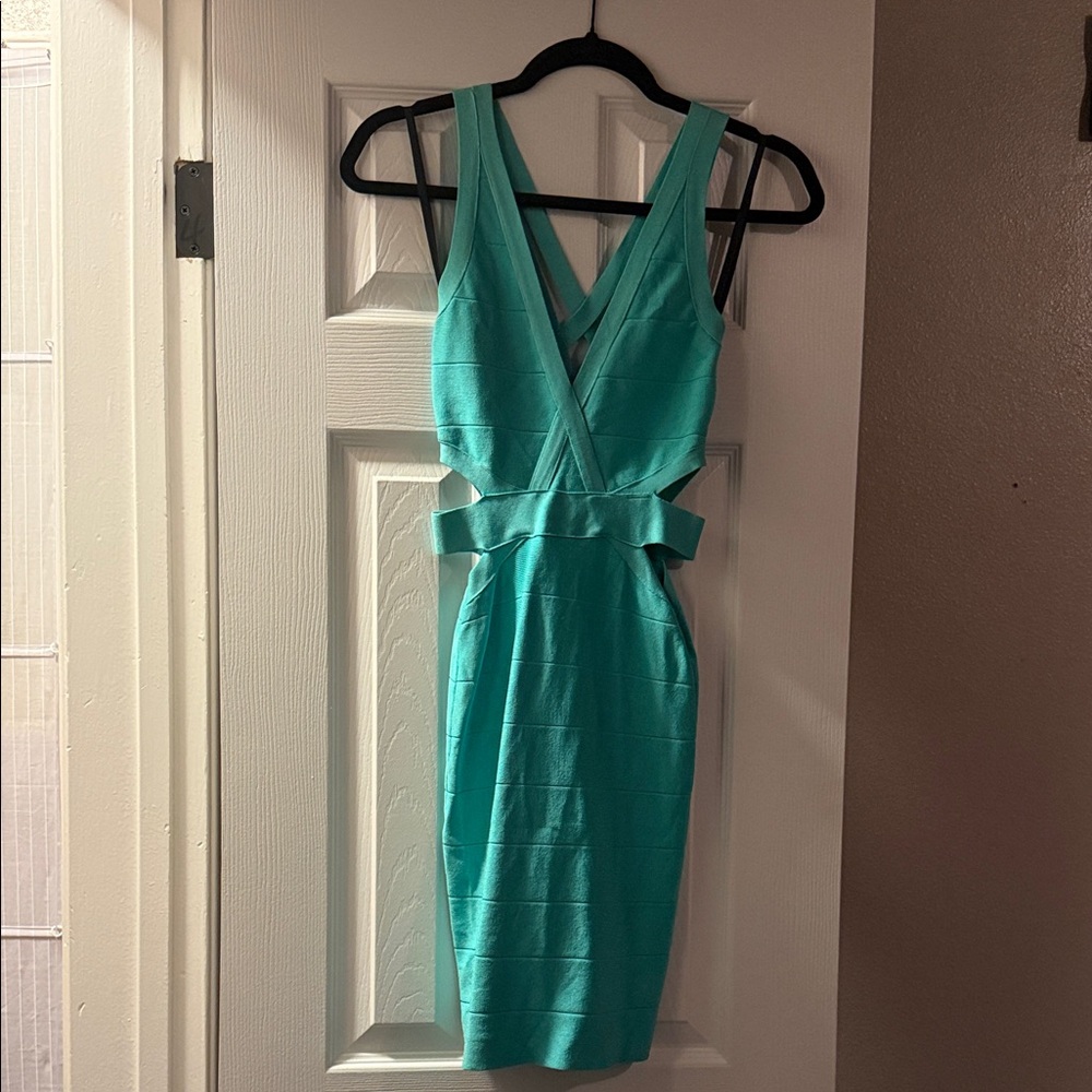 Bebe Turquoise Bandage dress